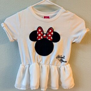 Disney Minnie Mouse White and Red Kids Peplum Tee